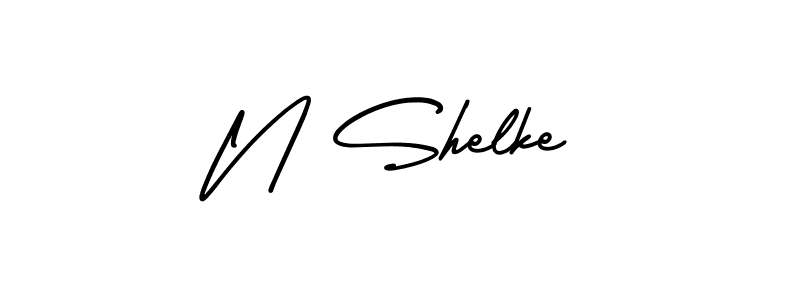 Use a signature maker to create a handwritten signature online. With this signature software, you can design (AmerikaSignatureDemo-Regular) your own signature for name N Shelke. N Shelke signature style 3 images and pictures png
