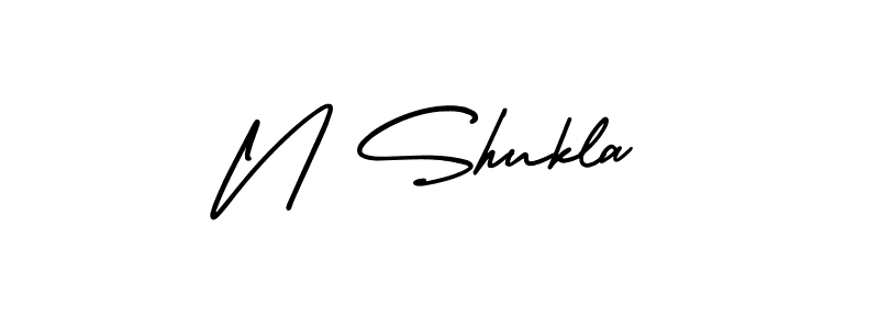 N Shukla stylish signature style. Best Handwritten Sign (AmerikaSignatureDemo-Regular) for my name. Handwritten Signature Collection Ideas for my name N Shukla. N Shukla signature style 3 images and pictures png