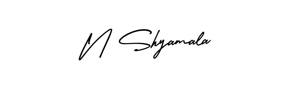 Create a beautiful signature design for name N Shyamala. With this signature (AmerikaSignatureDemo-Regular) fonts, you can make a handwritten signature for free. N Shyamala signature style 3 images and pictures png