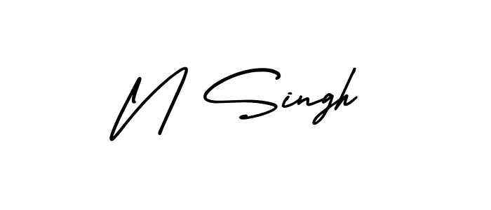 Use a signature maker to create a handwritten signature online. With this signature software, you can design (AmerikaSignatureDemo-Regular) your own signature for name N Singh. N Singh signature style 3 images and pictures png