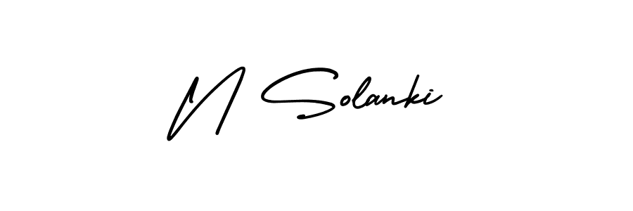 Create a beautiful signature design for name N Solanki. With this signature (AmerikaSignatureDemo-Regular) fonts, you can make a handwritten signature for free. N Solanki signature style 3 images and pictures png