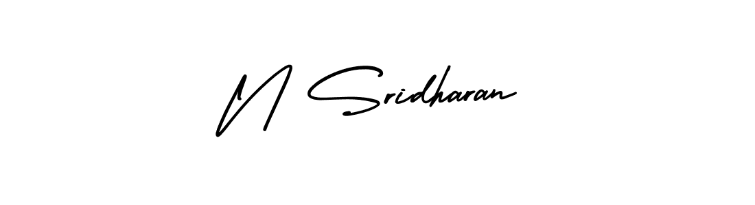 How to make N Sridharan name signature. Use AmerikaSignatureDemo-Regular style for creating short signs online. This is the latest handwritten sign. N Sridharan signature style 3 images and pictures png