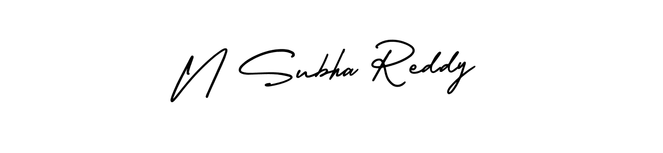 Create a beautiful signature design for name N Subha Reddy. With this signature (AmerikaSignatureDemo-Regular) fonts, you can make a handwritten signature for free. N Subha Reddy signature style 3 images and pictures png