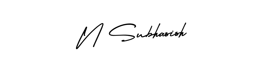 Design your own signature with our free online signature maker. With this signature software, you can create a handwritten (AmerikaSignatureDemo-Regular) signature for name N Subhasish. N Subhasish signature style 3 images and pictures png