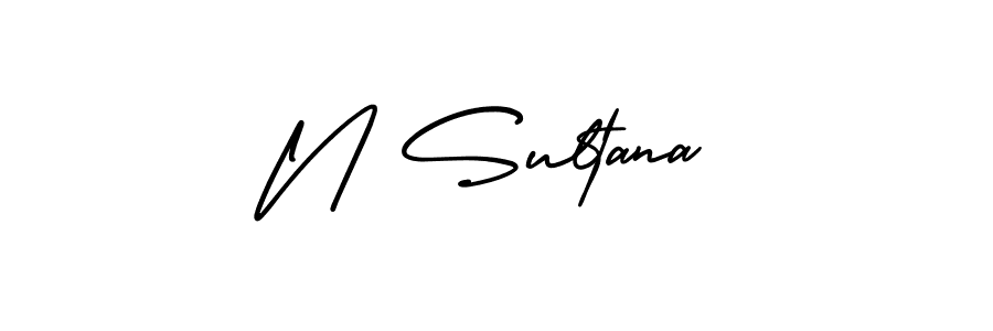 How to make N Sultana signature? AmerikaSignatureDemo-Regular is a professional autograph style. Create handwritten signature for N Sultana name. N Sultana signature style 3 images and pictures png