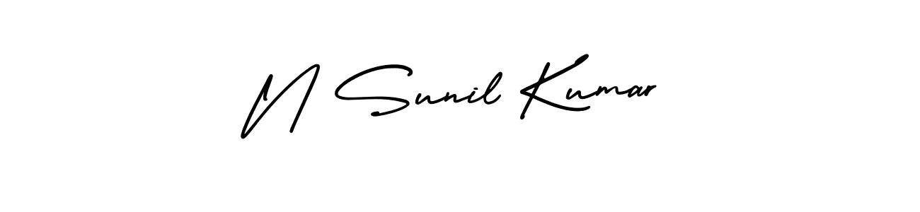 Use a signature maker to create a handwritten signature online. With this signature software, you can design (AmerikaSignatureDemo-Regular) your own signature for name N Sunil Kumar. N Sunil Kumar signature style 3 images and pictures png