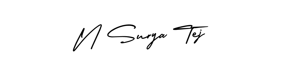 Design your own signature with our free online signature maker. With this signature software, you can create a handwritten (AmerikaSignatureDemo-Regular) signature for name N Surya Tej. N Surya Tej signature style 3 images and pictures png