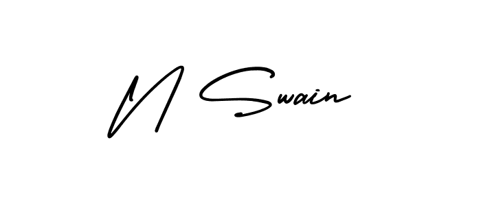 Design your own signature with our free online signature maker. With this signature software, you can create a handwritten (AmerikaSignatureDemo-Regular) signature for name N Swain. N Swain signature style 3 images and pictures png