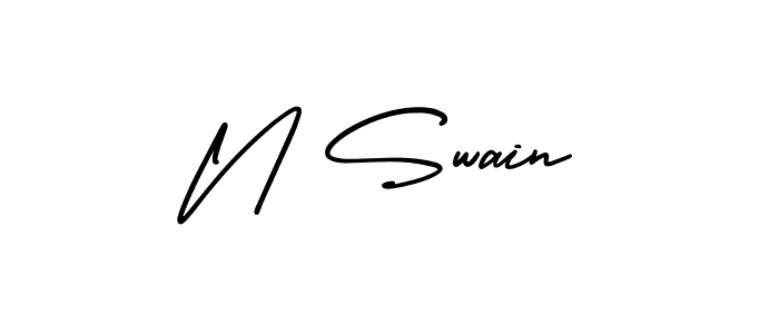 N Swain stylish signature style. Best Handwritten Sign (AmerikaSignatureDemo-Regular) for my name. Handwritten Signature Collection Ideas for my name N Swain. N Swain signature style 3 images and pictures png