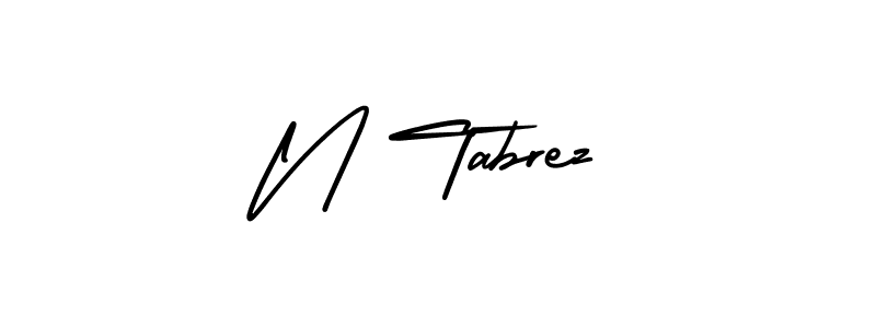 How to Draw N Tabrez signature style? AmerikaSignatureDemo-Regular is a latest design signature styles for name N Tabrez. N Tabrez signature style 3 images and pictures png