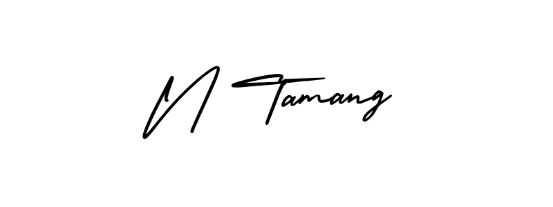 Make a beautiful signature design for name N Tamang. With this signature (AmerikaSignatureDemo-Regular) style, you can create a handwritten signature for free. N Tamang signature style 3 images and pictures png