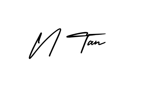 How to make N Tan name signature. Use AmerikaSignatureDemo-Regular style for creating short signs online. This is the latest handwritten sign. N Tan signature style 3 images and pictures png