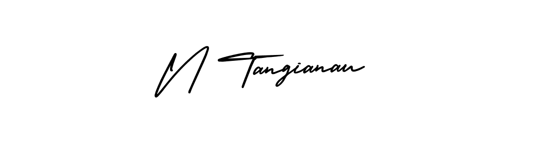 N Tangianau stylish signature style. Best Handwritten Sign (AmerikaSignatureDemo-Regular) for my name. Handwritten Signature Collection Ideas for my name N Tangianau. N Tangianau signature style 3 images and pictures png