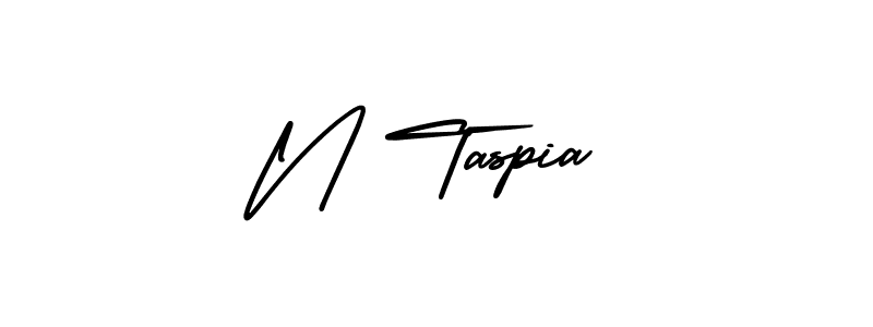 N Taspia stylish signature style. Best Handwritten Sign (AmerikaSignatureDemo-Regular) for my name. Handwritten Signature Collection Ideas for my name N Taspia. N Taspia signature style 3 images and pictures png