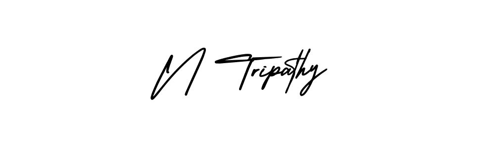 You should practise on your own different ways (AmerikaSignatureDemo-Regular) to write your name (N Tripathy) in signature. don't let someone else do it for you. N Tripathy signature style 3 images and pictures png