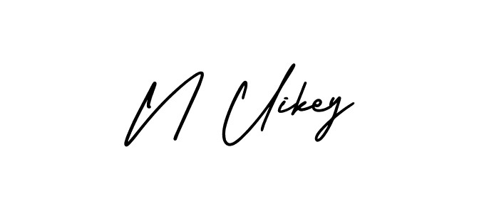 You should practise on your own different ways (AmerikaSignatureDemo-Regular) to write your name (N Uikey) in signature. don't let someone else do it for you. N Uikey signature style 3 images and pictures png