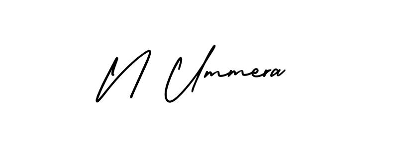 N Ummera stylish signature style. Best Handwritten Sign (AmerikaSignatureDemo-Regular) for my name. Handwritten Signature Collection Ideas for my name N Ummera. N Ummera signature style 3 images and pictures png
