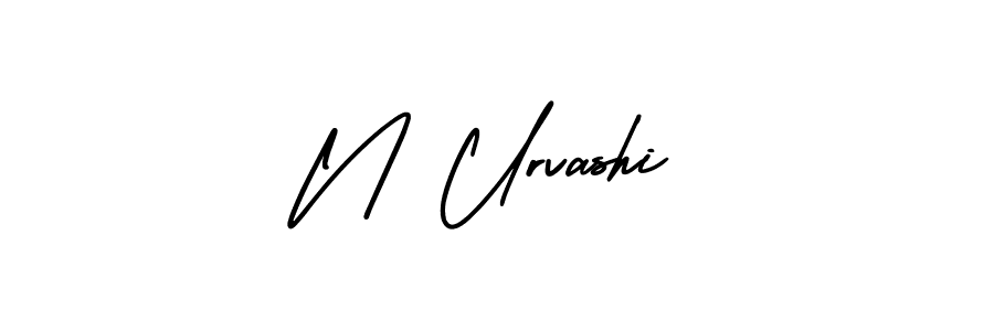 Create a beautiful signature design for name N Urvashi. With this signature (AmerikaSignatureDemo-Regular) fonts, you can make a handwritten signature for free. N Urvashi signature style 3 images and pictures png