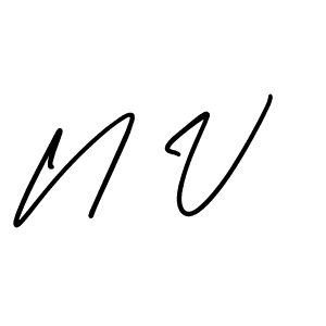 It looks lik you need a new signature style for name N V. Design unique handwritten (AmerikaSignatureDemo-Regular) signature with our free signature maker in just a few clicks. N V signature style 3 images and pictures png