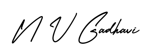 Style your name N V Gadhavi with confidence using AmerikaSignatureDemo-Regular signature design. Simple, elegant, and ready for immediate document use. N V Gadhavi signature style 3 images and pictures png