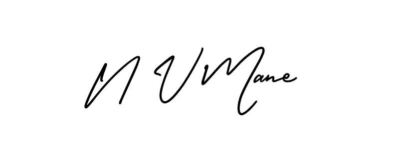 Similarly AmerikaSignatureDemo-Regular is the best handwritten signature design. Signature creator online .You can use it as an online autograph creator for name N V Mane. N V Mane signature style 3 images and pictures png