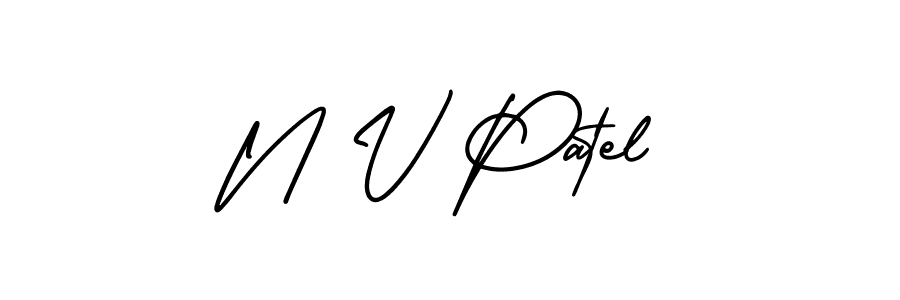 This is the best signature style for the N V Patel name. Also you like these signature font (AmerikaSignatureDemo-Regular). Mix name signature. N V Patel signature style 3 images and pictures png