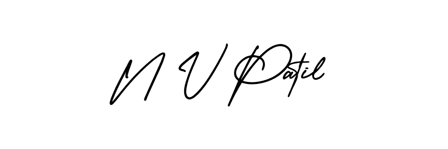 N V Patil stylish signature style. Best Handwritten Sign (AmerikaSignatureDemo-Regular) for my name. Handwritten Signature Collection Ideas for my name N V Patil. N V Patil signature style 3 images and pictures png