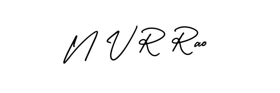 The best way (AmerikaSignatureDemo-Regular) to make a short signature is to pick only two or three words in your name. The name N V R Rao include a total of six letters. For converting this name. N V R Rao signature style 3 images and pictures png