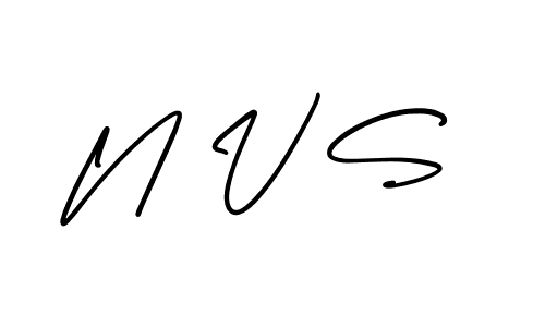 Make a beautiful signature design for name N V S. With this signature (AmerikaSignatureDemo-Regular) style, you can create a handwritten signature for free. N V S signature style 3 images and pictures png