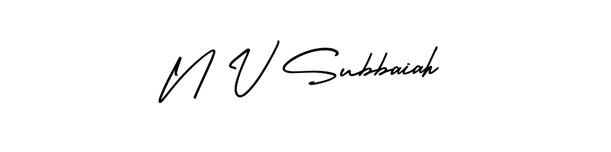 AmerikaSignatureDemo-Regular is a professional signature style that is perfect for those who want to add a touch of class to their signature. It is also a great choice for those who want to make their signature more unique. Get N V Subbaiah name to fancy signature for free. N V Subbaiah signature style 3 images and pictures png