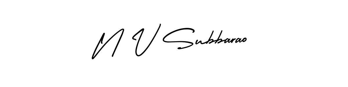 Use a signature maker to create a handwritten signature online. With this signature software, you can design (AmerikaSignatureDemo-Regular) your own signature for name N V Subbarao. N V Subbarao signature style 3 images and pictures png