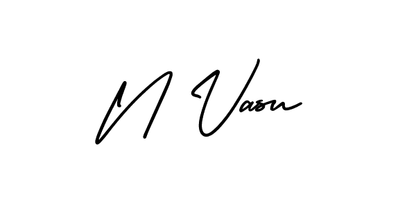 Make a beautiful signature design for name N Vasu. With this signature (AmerikaSignatureDemo-Regular) style, you can create a handwritten signature for free. N Vasu signature style 3 images and pictures png
