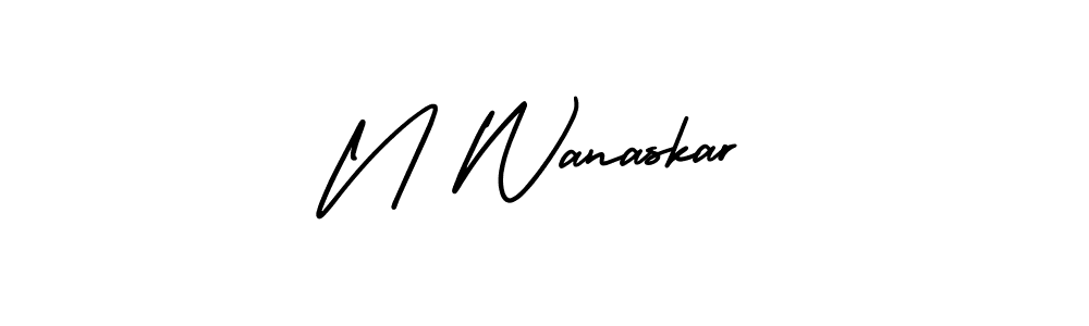 It looks lik you need a new signature style for name N Wanaskar. Design unique handwritten (AmerikaSignatureDemo-Regular) signature with our free signature maker in just a few clicks. N Wanaskar signature style 3 images and pictures png