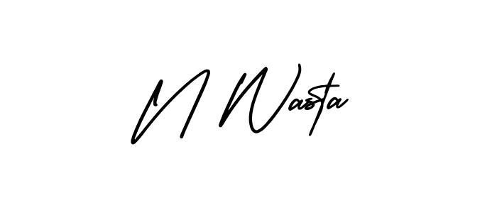 How to Draw N Wasta signature style? AmerikaSignatureDemo-Regular is a latest design signature styles for name N Wasta. N Wasta signature style 3 images and pictures png