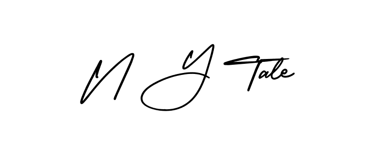 How to Draw N Y Tale signature style? AmerikaSignatureDemo-Regular is a latest design signature styles for name N Y Tale. N Y Tale signature style 3 images and pictures png
