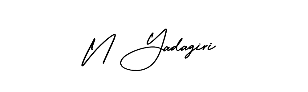 Similarly AmerikaSignatureDemo-Regular is the best handwritten signature design. Signature creator online .You can use it as an online autograph creator for name N Yadagiri. N Yadagiri signature style 3 images and pictures png