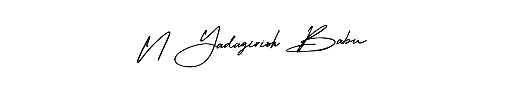The best way (AmerikaSignatureDemo-Regular) to make a short signature is to pick only two or three words in your name. The name N Yadagirish Babu include a total of six letters. For converting this name. N Yadagirish Babu signature style 3 images and pictures png