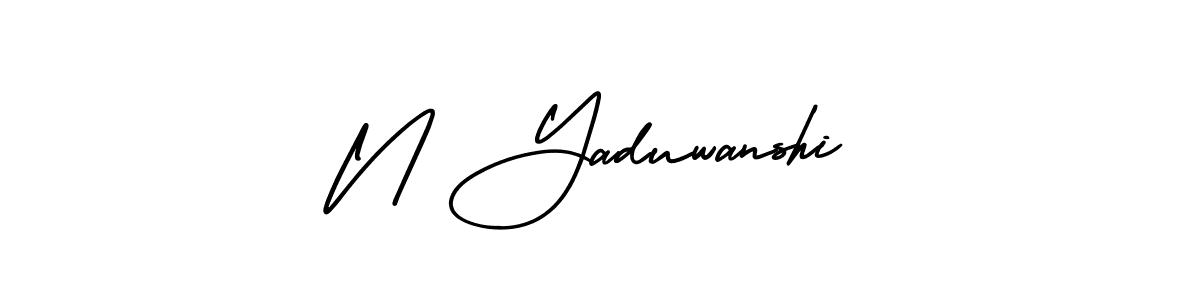 Similarly AmerikaSignatureDemo-Regular is the best handwritten signature design. Signature creator online .You can use it as an online autograph creator for name N Yaduwanshi. N Yaduwanshi signature style 3 images and pictures png