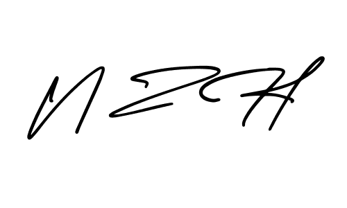 Also we have N Z H name is the best signature style. Create professional handwritten signature collection using AmerikaSignatureDemo-Regular autograph style. N Z H signature style 3 images and pictures png