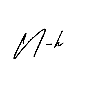 Create a beautiful signature design for name N-h. With this signature (AmerikaSignatureDemo-Regular) fonts, you can make a handwritten signature for free. N-h signature style 3 images and pictures png