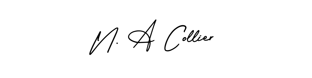 The best way (AmerikaSignatureDemo-Regular) to make a short signature is to pick only two or three words in your name. The name N. A Collier include a total of six letters. For converting this name. N. A Collier signature style 3 images and pictures png