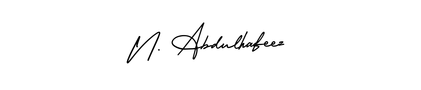 This is the best signature style for the N. Abdulhafeez name. Also you like these signature font (AmerikaSignatureDemo-Regular). Mix name signature. N. Abdulhafeez signature style 3 images and pictures png