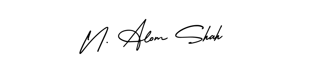 Design your own signature with our free online signature maker. With this signature software, you can create a handwritten (AmerikaSignatureDemo-Regular) signature for name N. Alom Shah. N. Alom Shah signature style 3 images and pictures png
