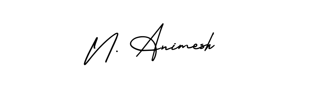 The best way (AmerikaSignatureDemo-Regular) to make a short signature is to pick only two or three words in your name. The name N. Animesh include a total of six letters. For converting this name. N. Animesh signature style 3 images and pictures png