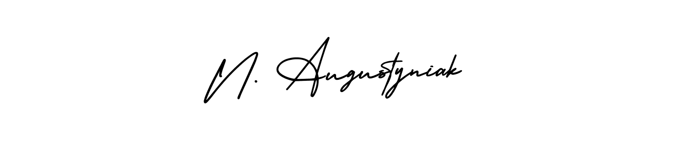 Design your own signature with our free online signature maker. With this signature software, you can create a handwritten (AmerikaSignatureDemo-Regular) signature for name N. Augustyniak. N. Augustyniak signature style 3 images and pictures png