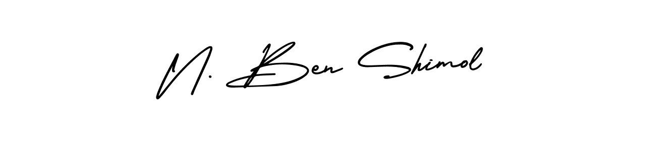 Use a signature maker to create a handwritten signature online. With this signature software, you can design (AmerikaSignatureDemo-Regular) your own signature for name N. Ben Shimol. N. Ben Shimol signature style 3 images and pictures png