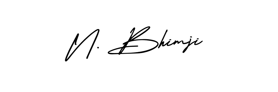 How to Draw N. Bhimji signature style? AmerikaSignatureDemo-Regular is a latest design signature styles for name N. Bhimji. N. Bhimji signature style 3 images and pictures png