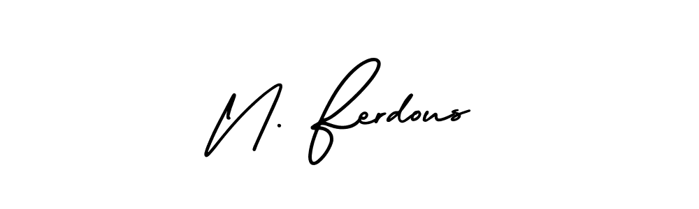 Also You can easily find your signature by using the search form. We will create N. Ferdous name handwritten signature images for you free of cost using AmerikaSignatureDemo-Regular sign style. N. Ferdous signature style 3 images and pictures png