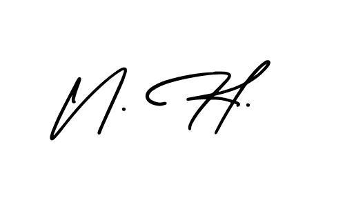 AmerikaSignatureDemo-Regular is a professional signature style that is perfect for those who want to add a touch of class to their signature. It is also a great choice for those who want to make their signature more unique. Get N. H. name to fancy signature for free. N. H. signature style 3 images and pictures png