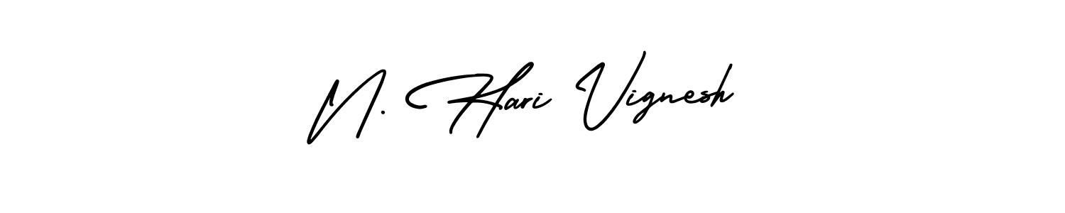 Use a signature maker to create a handwritten signature online. With this signature software, you can design (AmerikaSignatureDemo-Regular) your own signature for name N. Hari Vignesh. N. Hari Vignesh signature style 3 images and pictures png